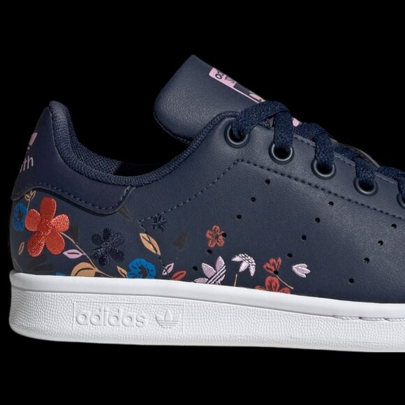 NWB- Adidas Stan Smith J 'Night Indigo Floral' Youth Girls- Sz:4.5- Style:IE8209 - Picture 6 of 13